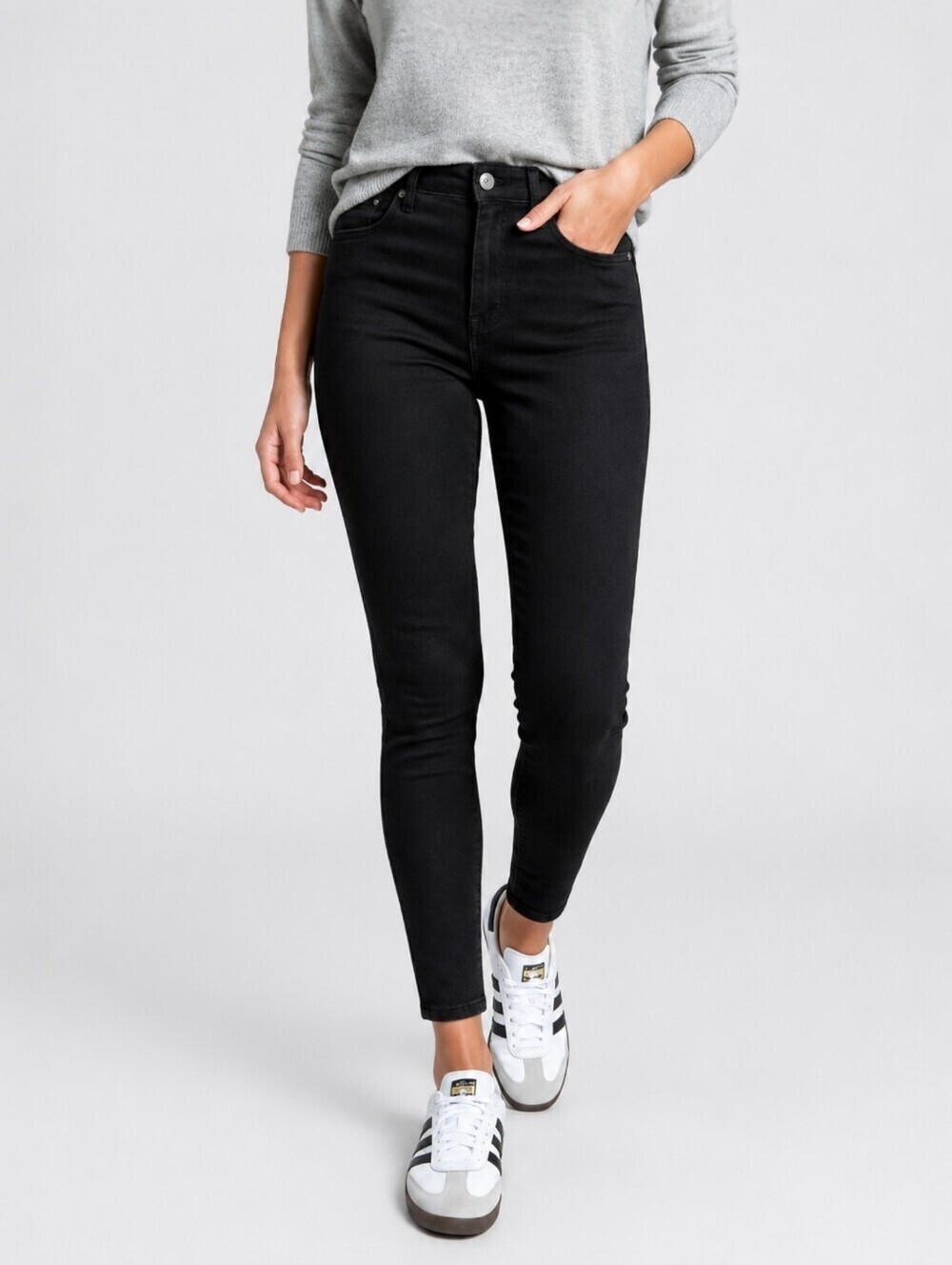 Everlane The Way High Skinny Crop Jeans Black High Rise Organic Cotton 26